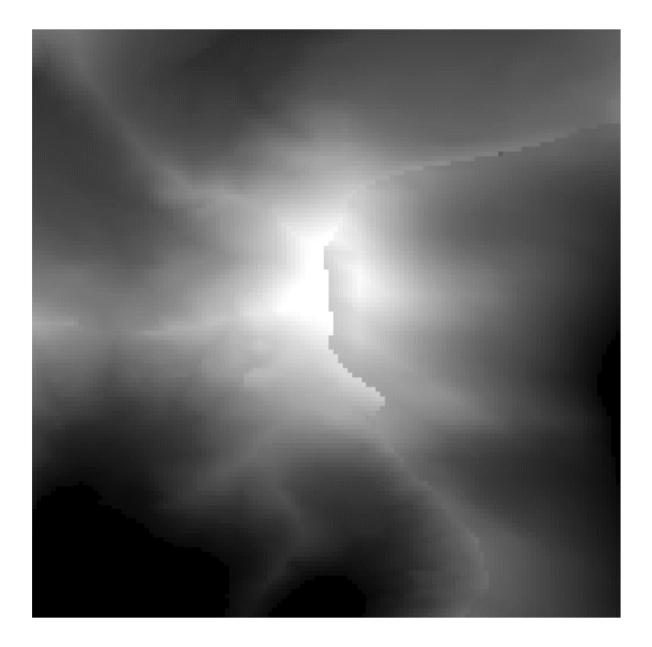 Digital Elevation Model of Mount Assiniboine at the border of Alberta and British Columbia, Canada. Data from Canadian Digital Elevation Model. Pickell, CC-BY-4.0.