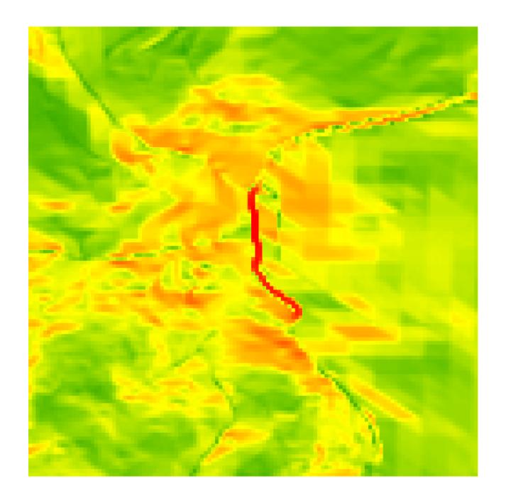 Slope of Mount Assiniboine at the border of Alberta and British Columbia, Canada. Data from Canadian Digital Elevation Model. Pickell, CC-BY-SA-4.0.