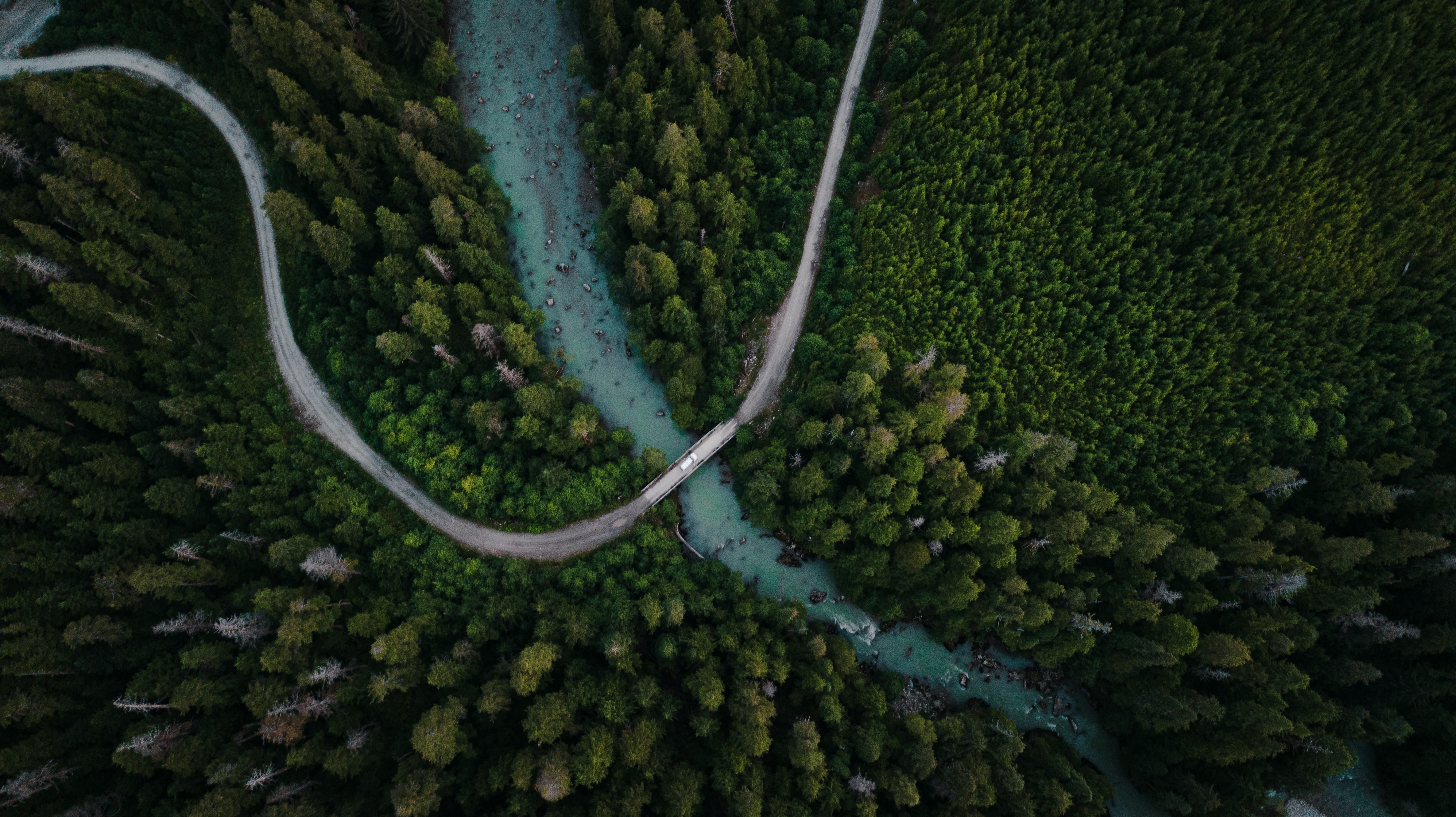 [Aerial photo of forest, road, and river near Kitimat, BC](https://unsplash.com/photos/UFwW97AP0LI). [Ben den Engelsen](https://unsplash.com/@benjeeeman) on Unsplash. [Unsplash License](https://unsplash.com/license)